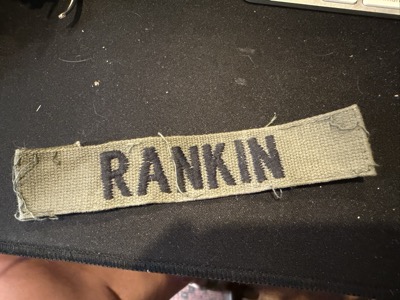 A worn RANKIN service patch